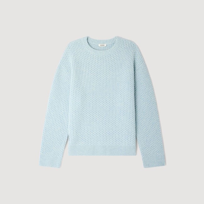 Honeycomb stitch wool sweater