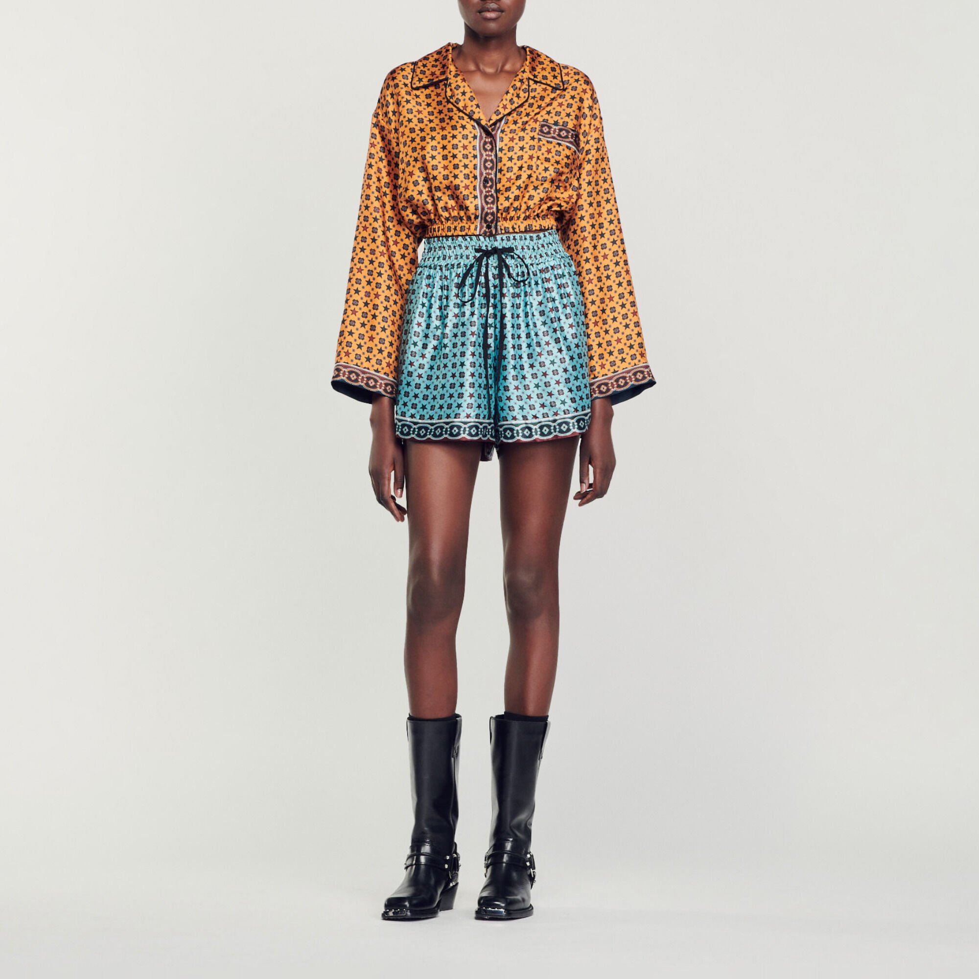 Printed cropped shirt
