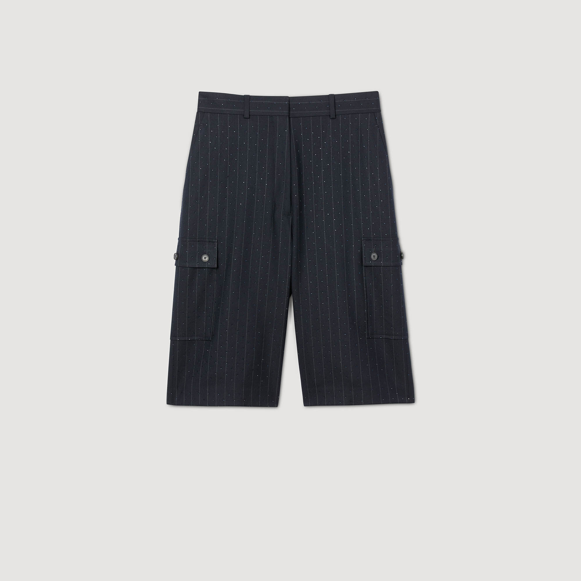 Rhinestone striped Bermuda