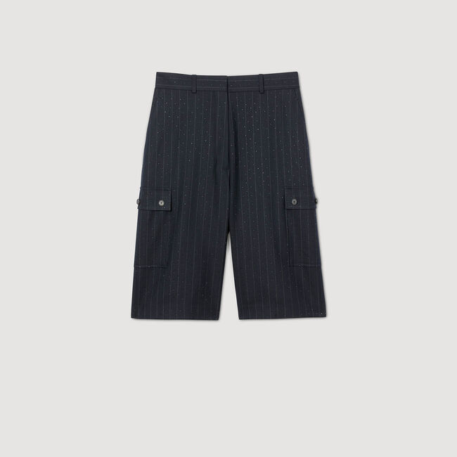 Rhinestone striped Bermuda