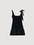 Dual-material mini dress