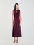 Draped satin-effect dress