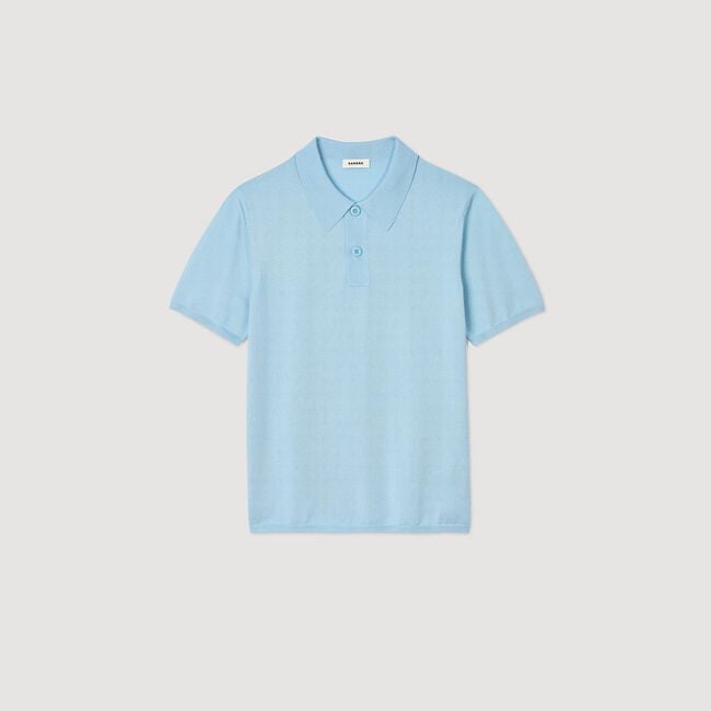 Short-sleeve knitted polo shirt