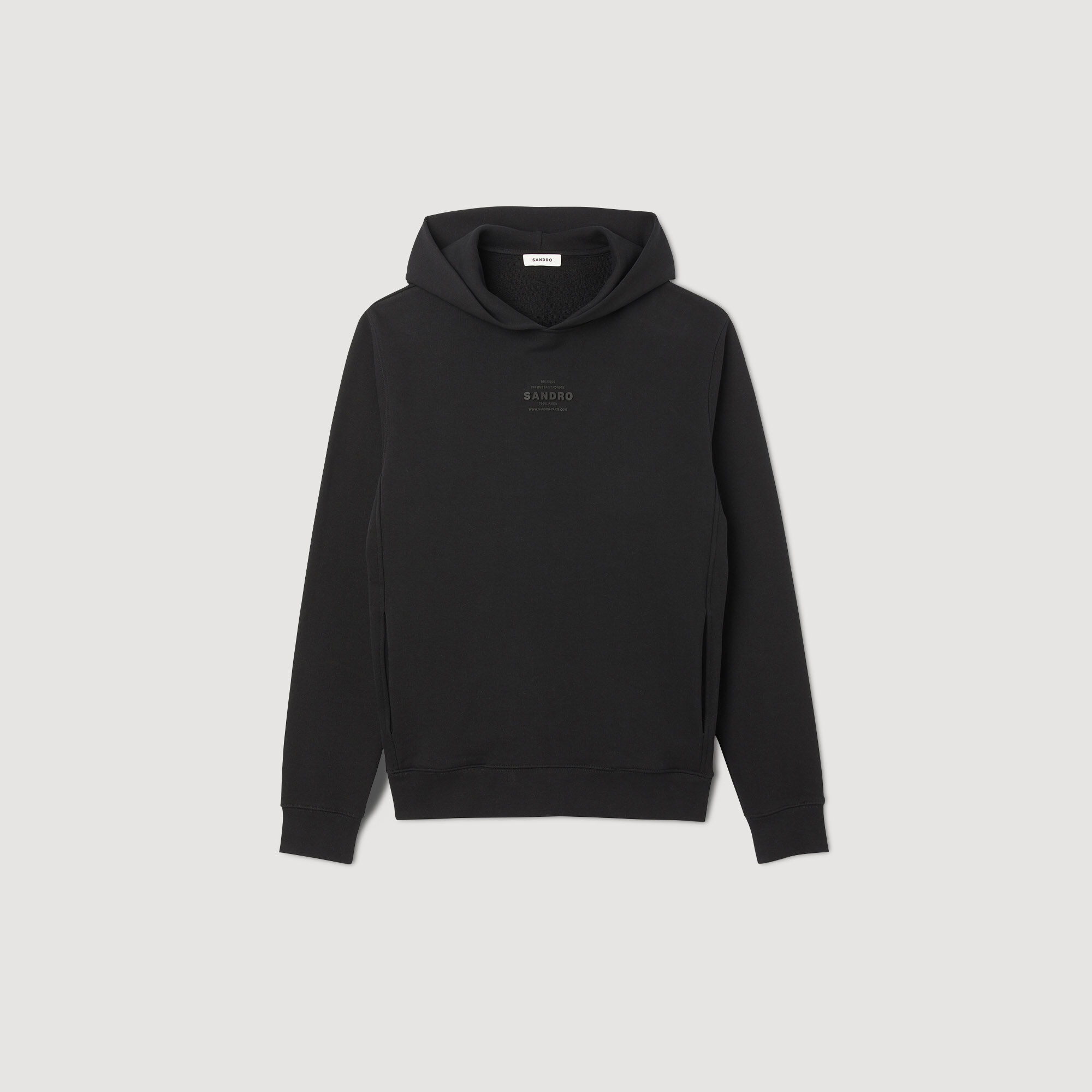 Hooded sweatshirt with rubber logo