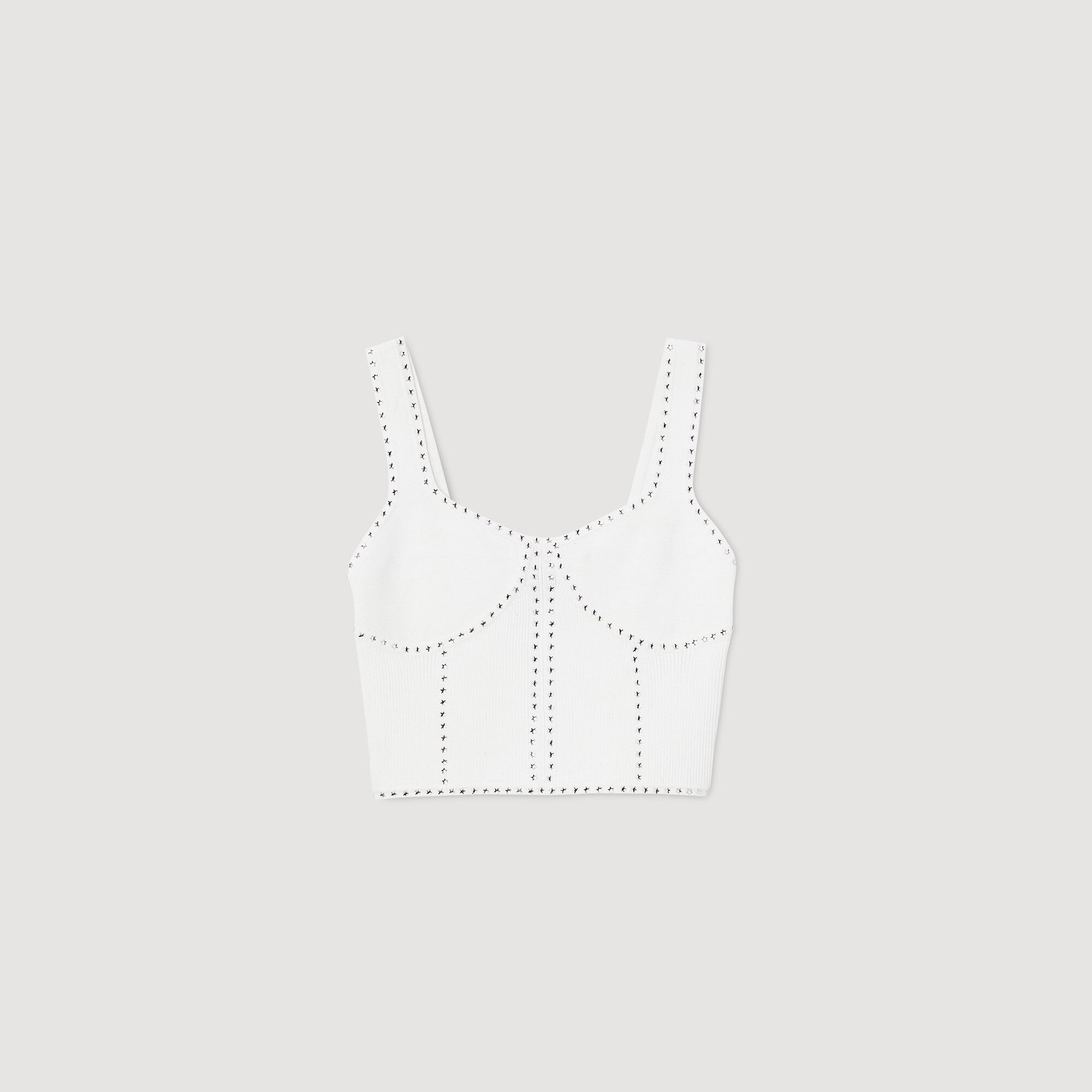 Rhinestone knit cropped top