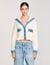Cardigan with denim details