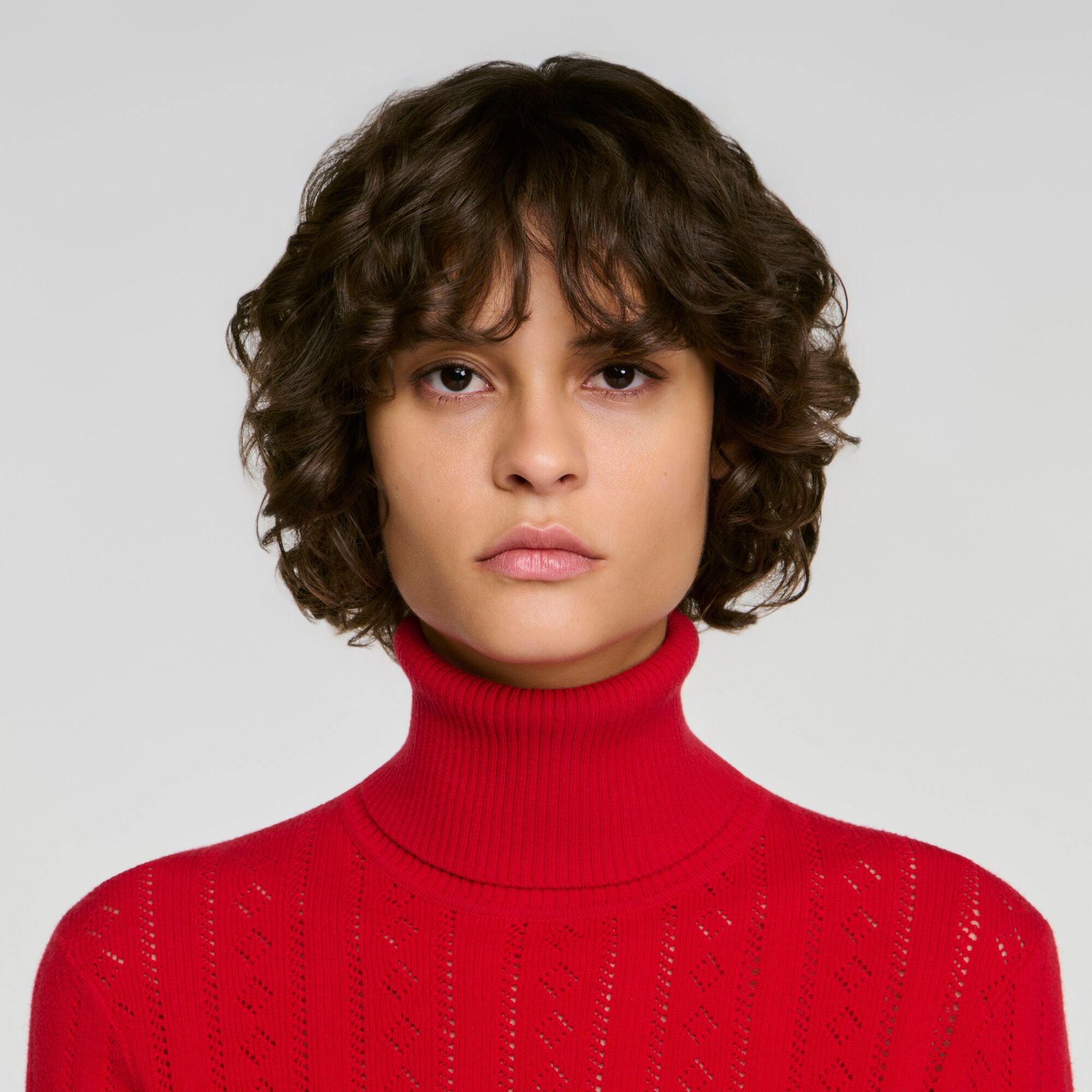 Cable knit turtleneck sweater - Women | Sandro