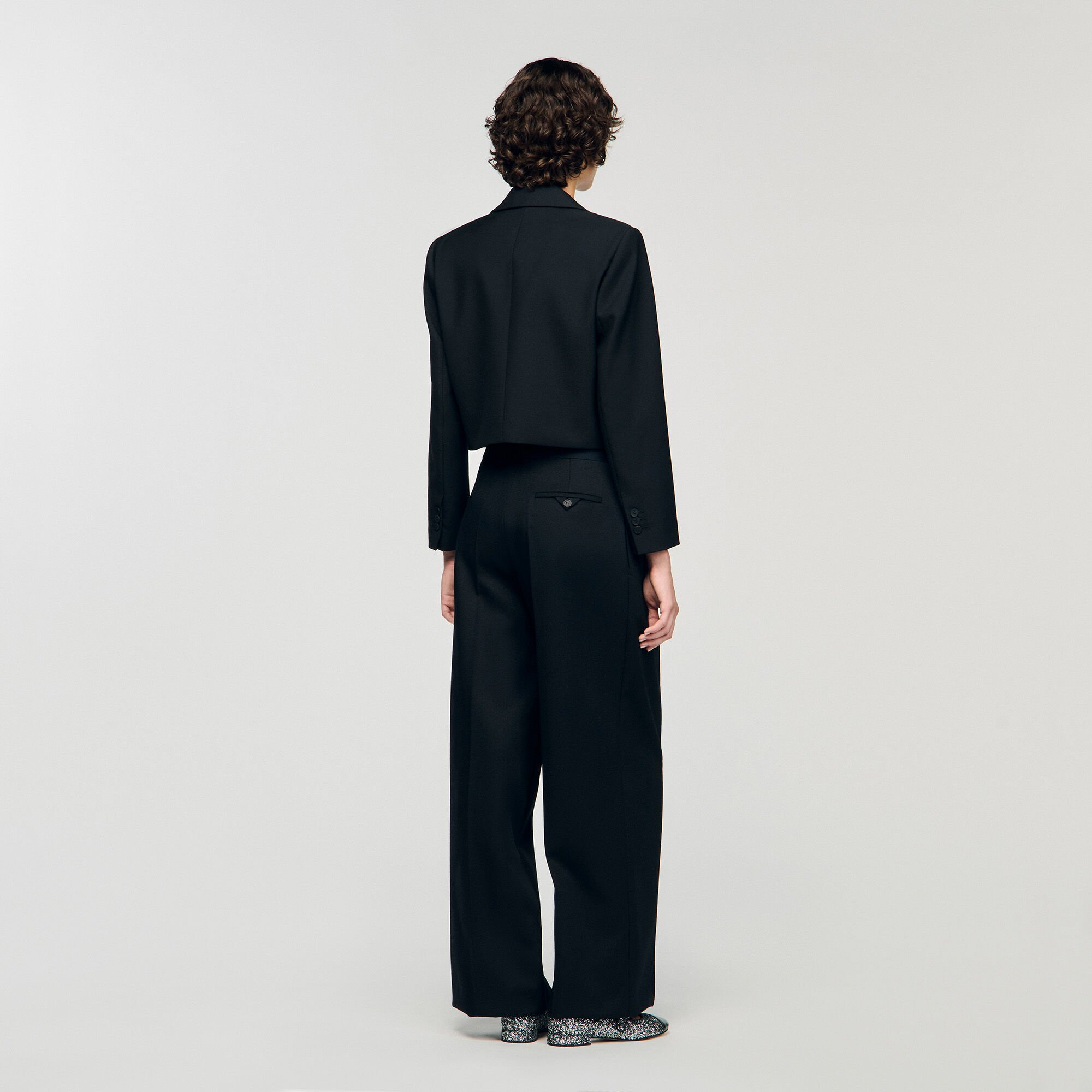 Short satin bow jacket