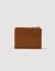 Grained leather zip card holder