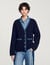 Cardigan with denim details