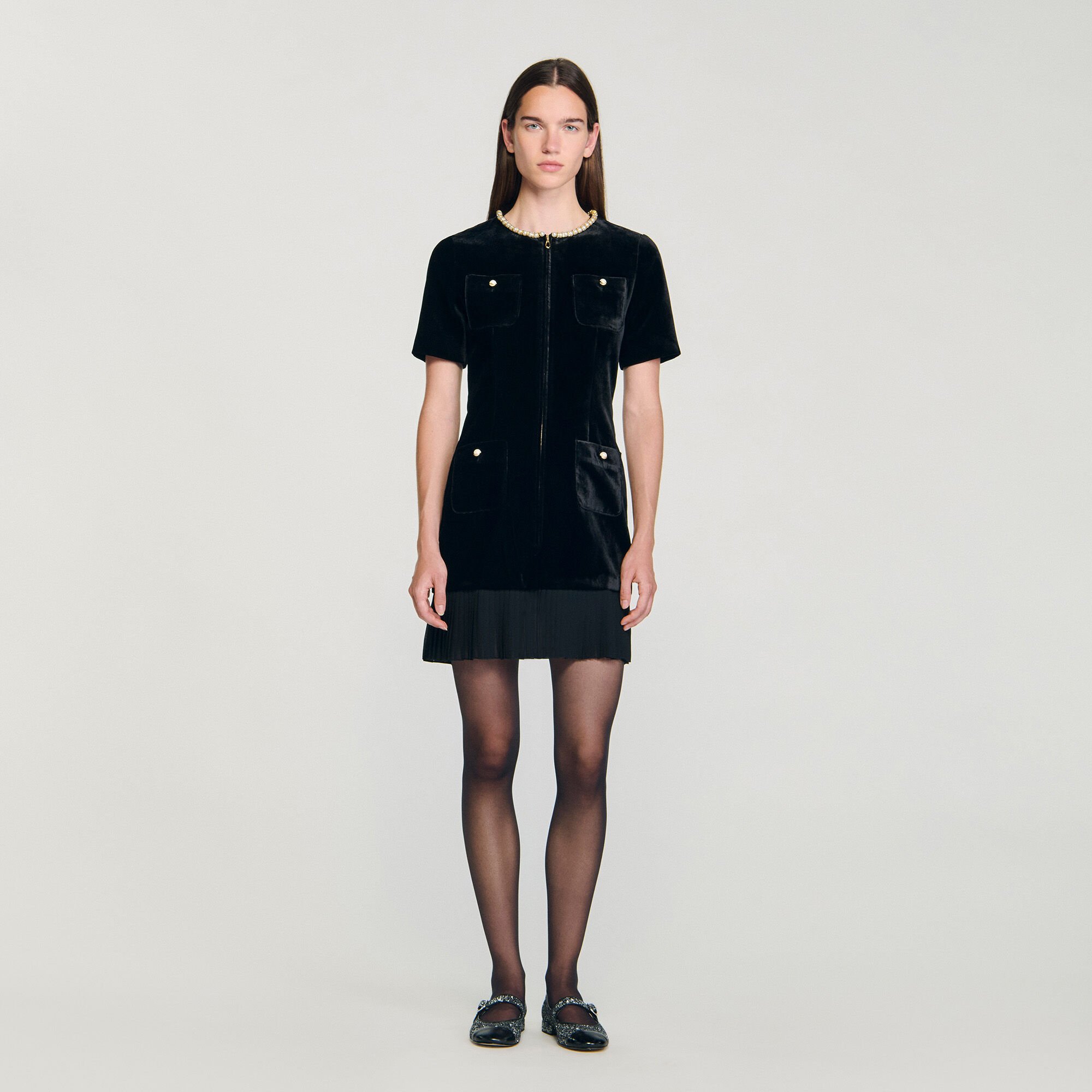 Mini velvet dress
