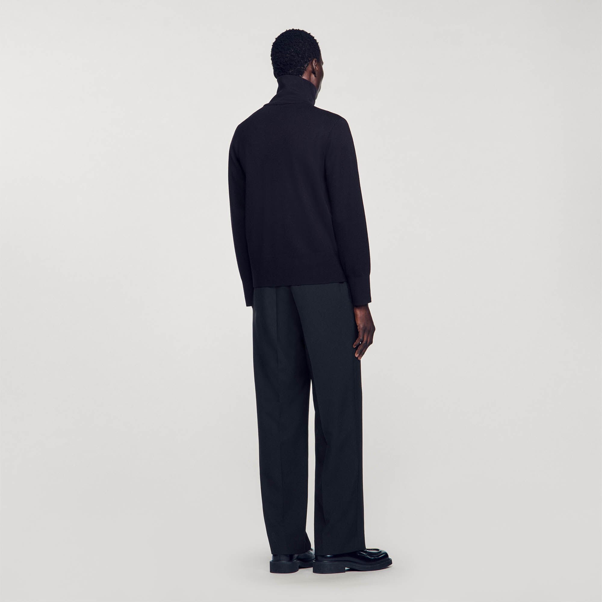 Zip-up wool cardigan