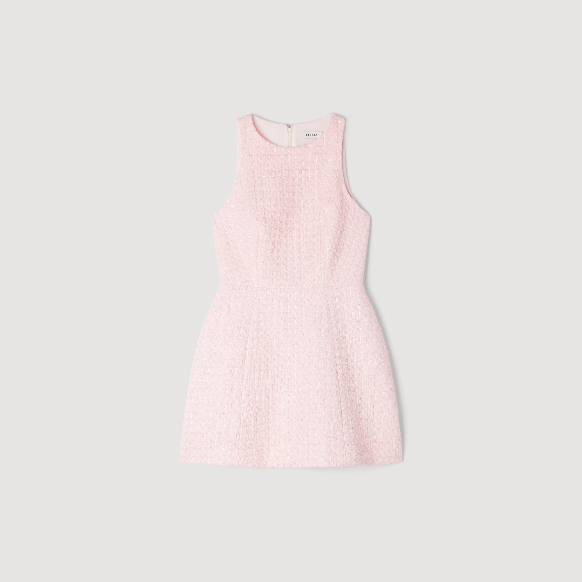 Sequin tweed mini dress in Pink for Women | Sandro Paris