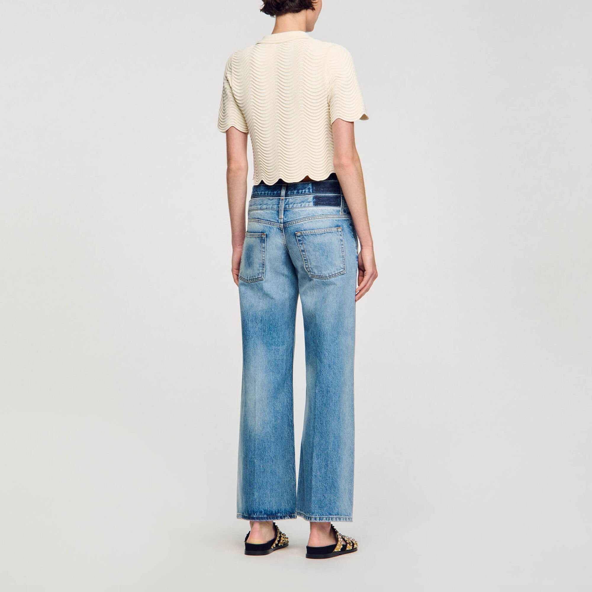 Cropped knit sweater