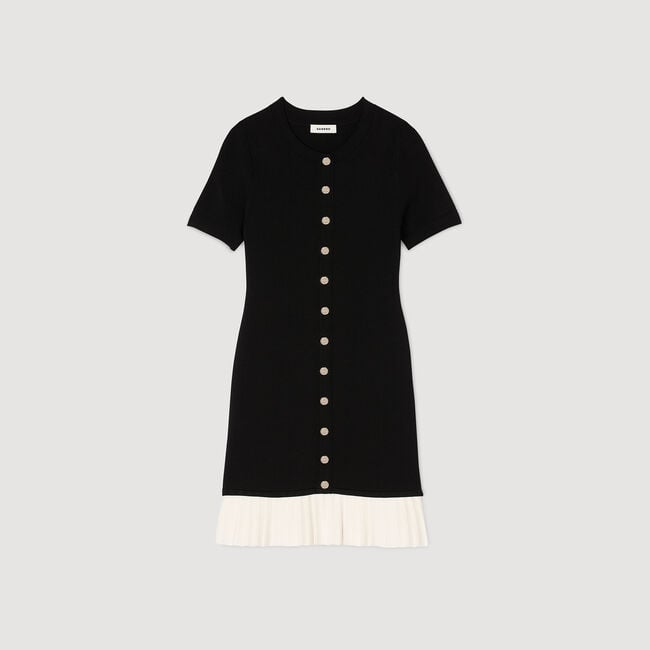 Mini knit dress with ruffle