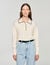 Contrast polo-neck knit sweater