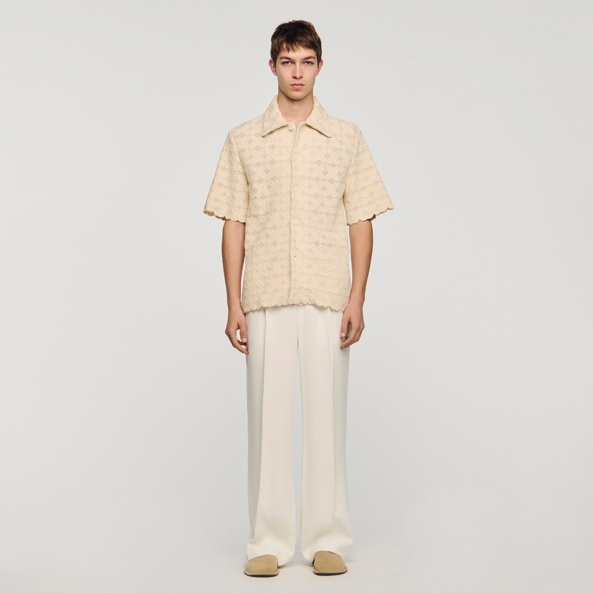 Cotton broderie anglaise shirt