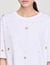 Cropped pearl bead T-shirt