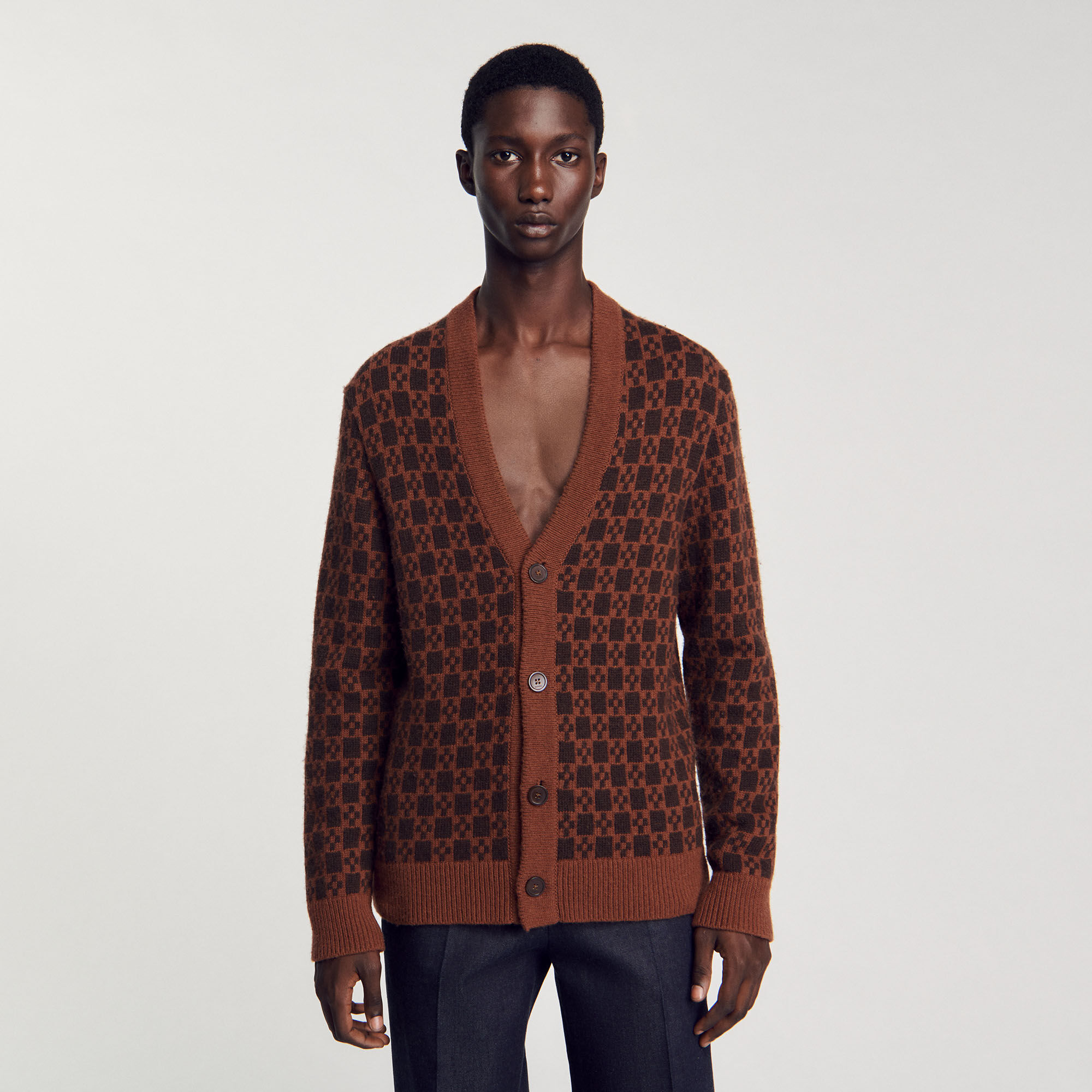 Jacquard square cross pattern