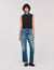 Knit and denim sweater