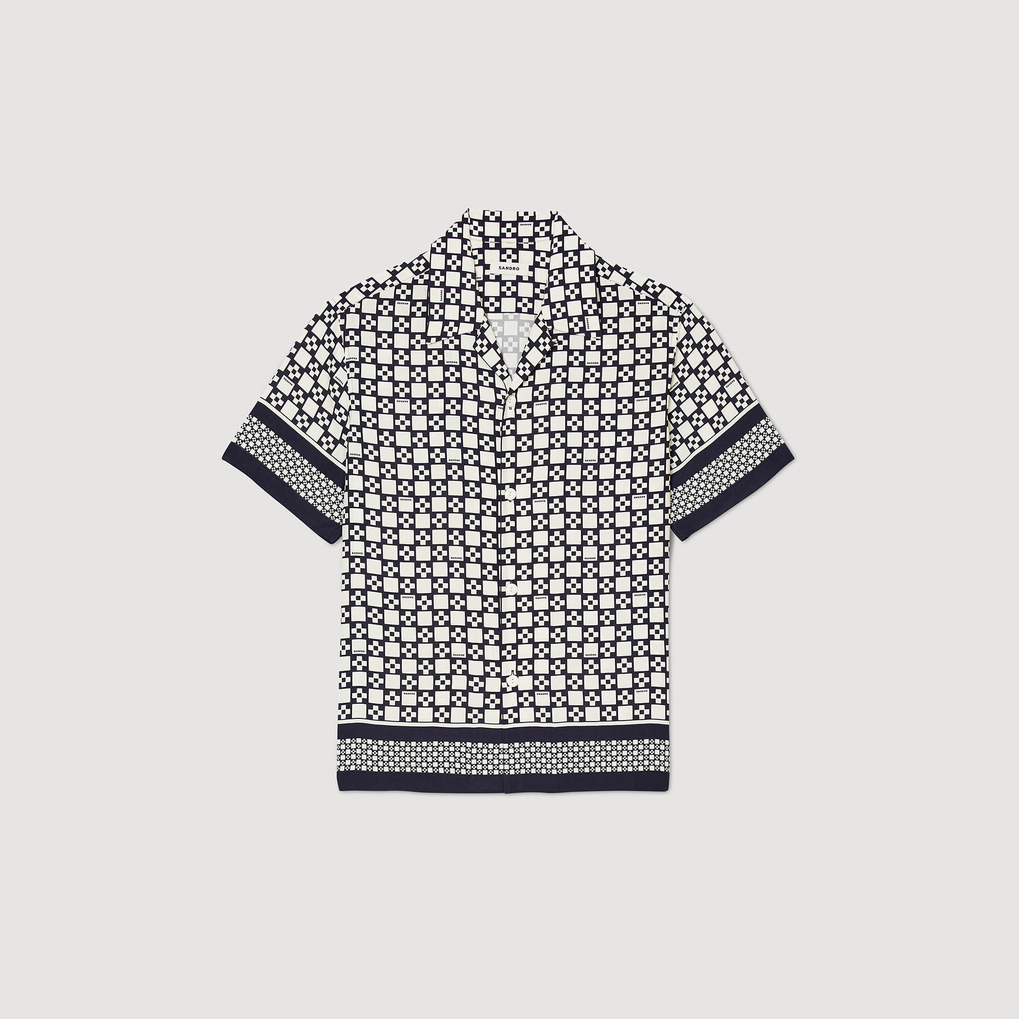 Square Cross short-sleeved shirt white / beige for Men
