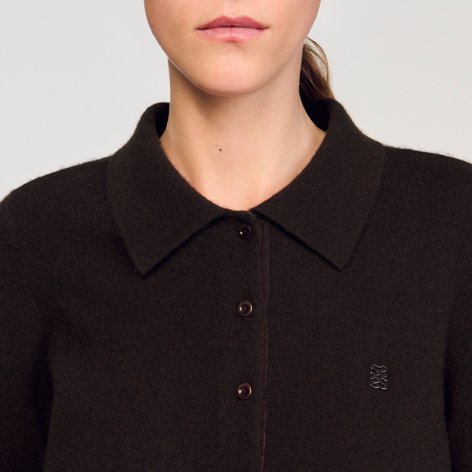 Shirt-collar cardigan