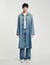 Long faded denim coat