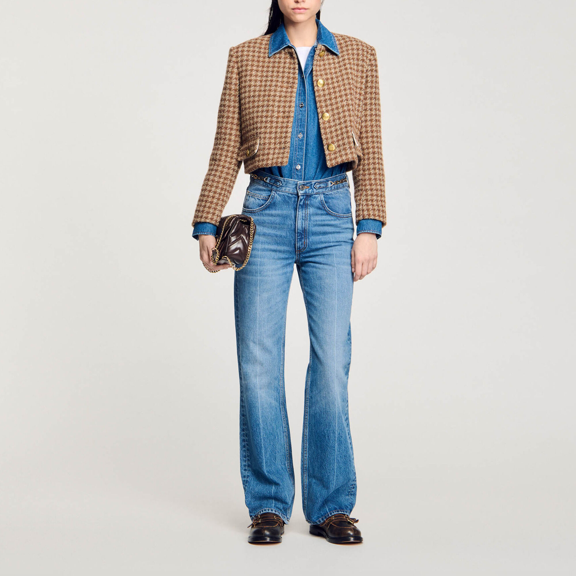 Short checked jacket