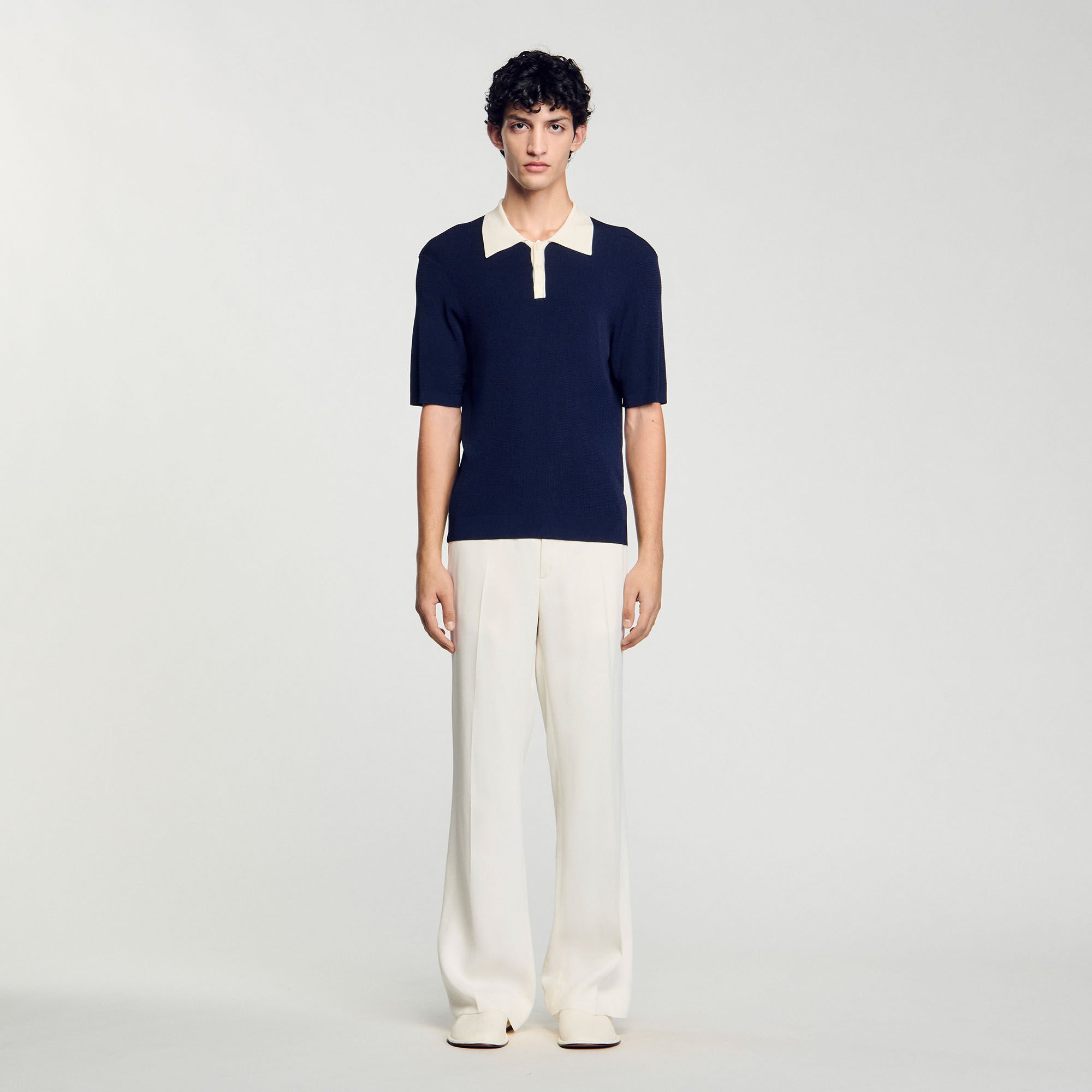 Two-tone polo shirt