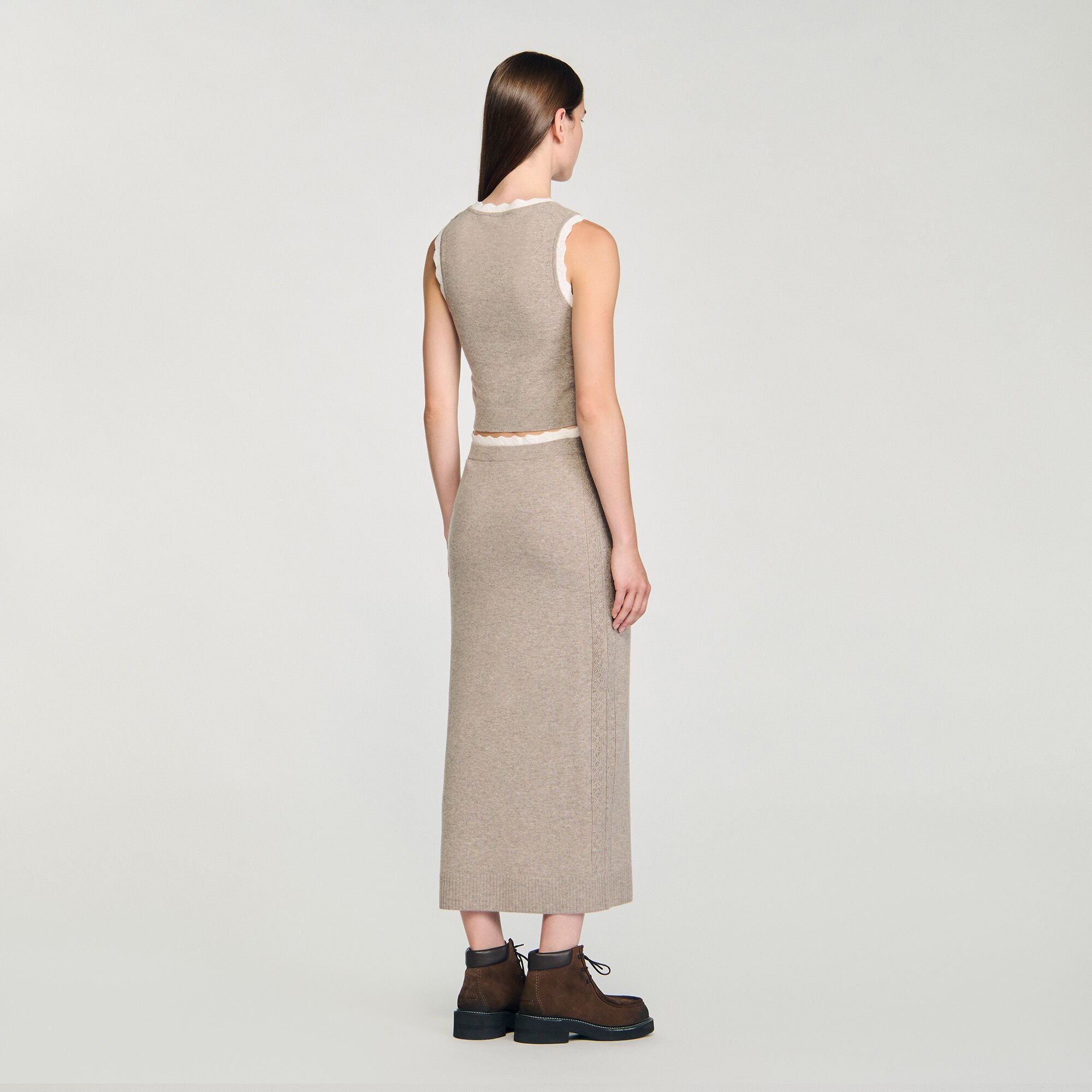 High-neck knit sweater