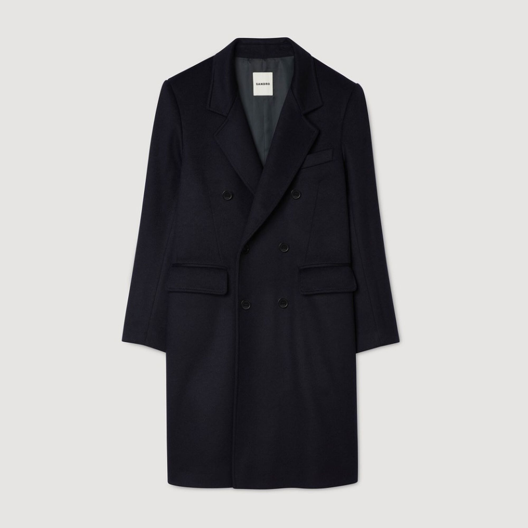 Double-breasted wool coat