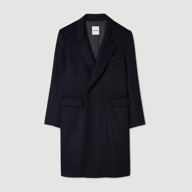 Double-breasted wool coat