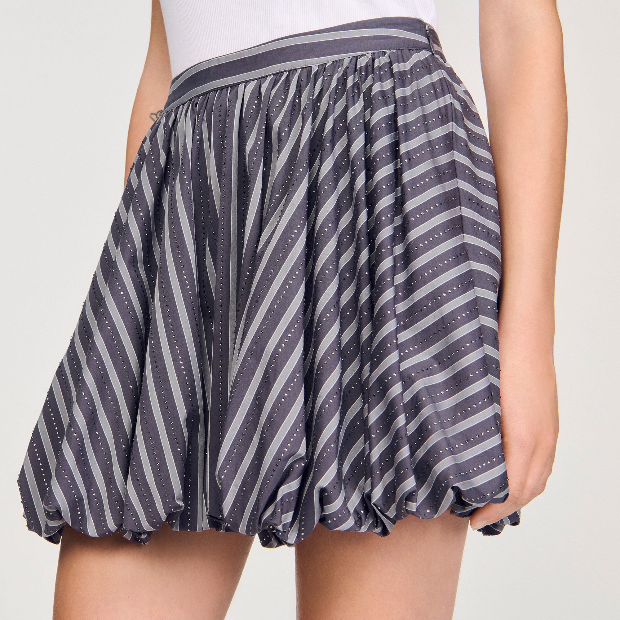 Striped rhinestone bubble skirt