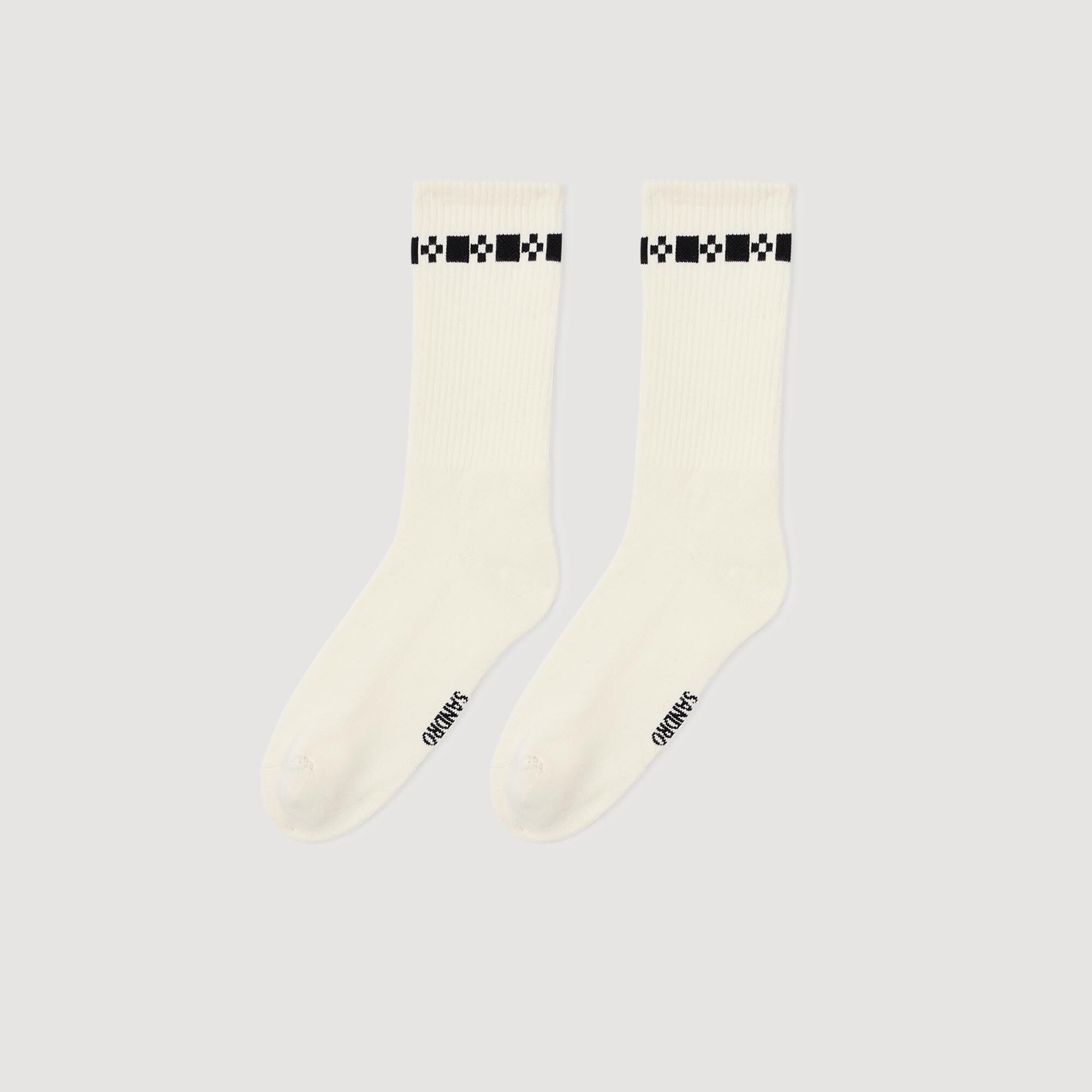 Cross signature embroidered socks