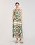 Leaf print maxi dress
