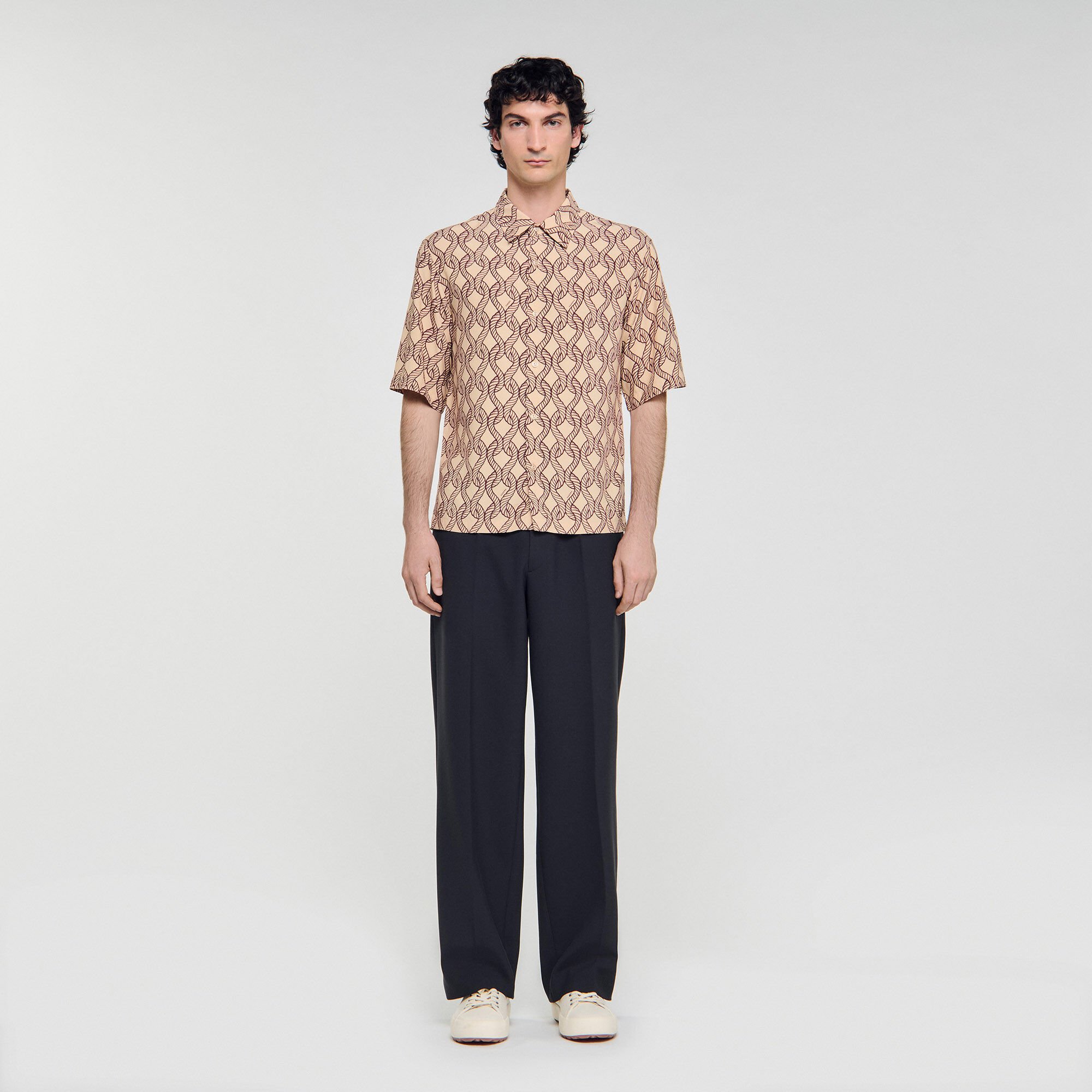 Loose-fit rope print shirt