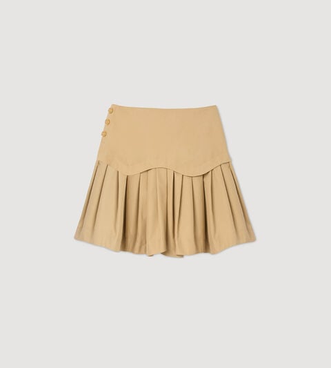 Mini flared pleated skirt