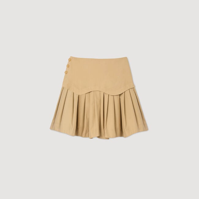 Mini flared pleated skirt
