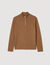 Wool sweater with zipped collar