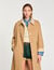 Trench coat with rhinestone collar