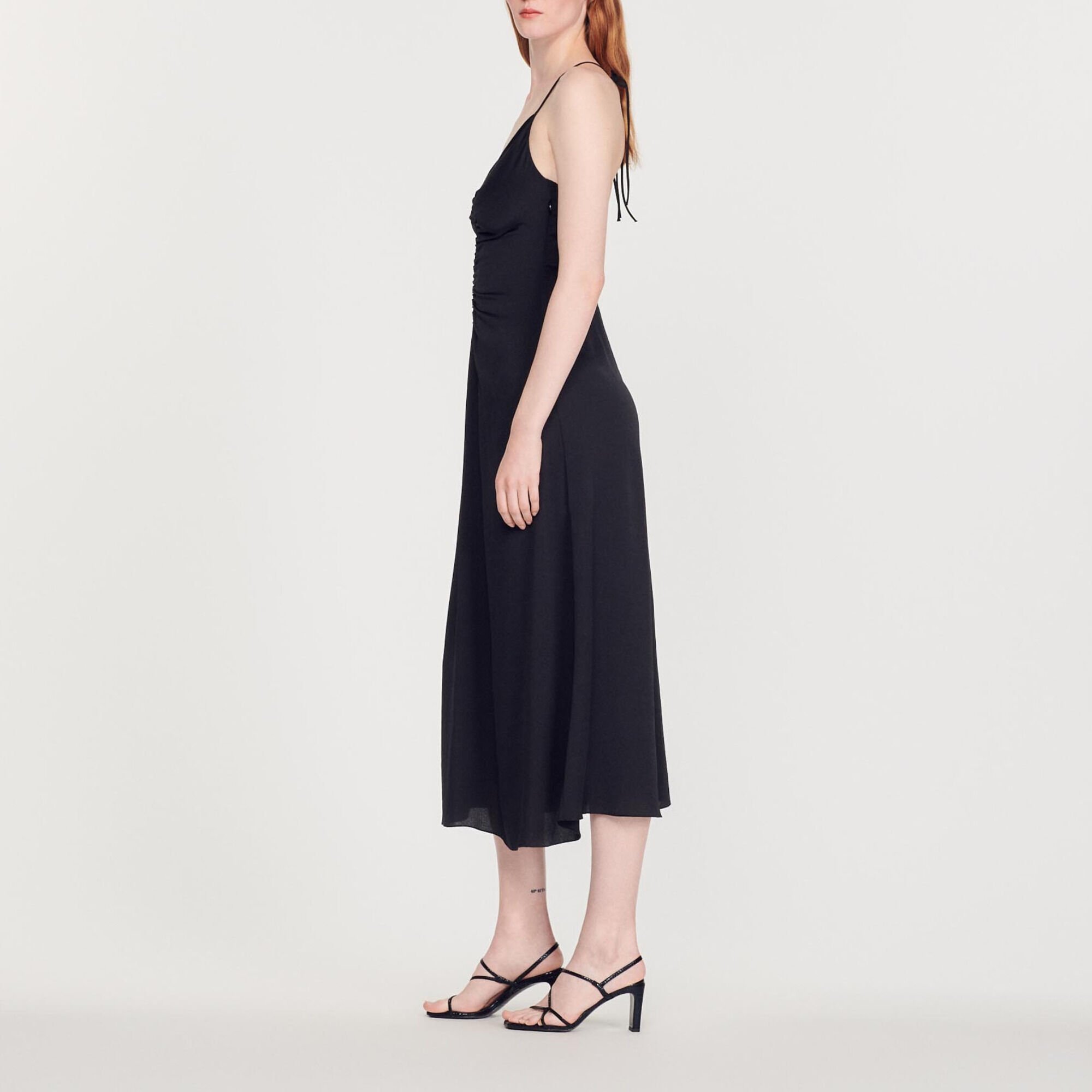 Midi dress with narrow straps