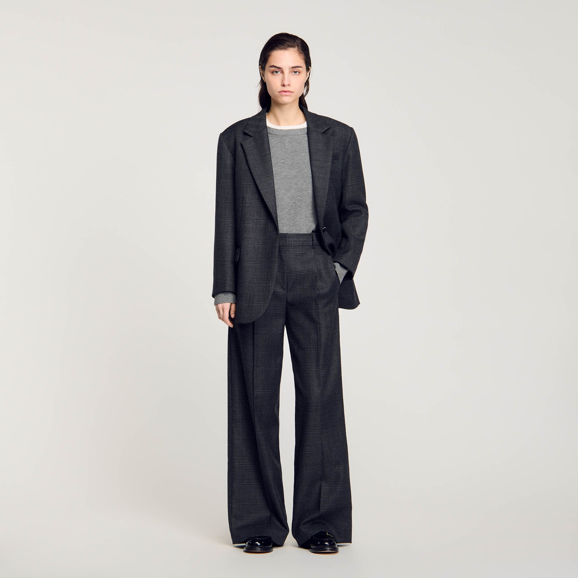Checked suit trousers