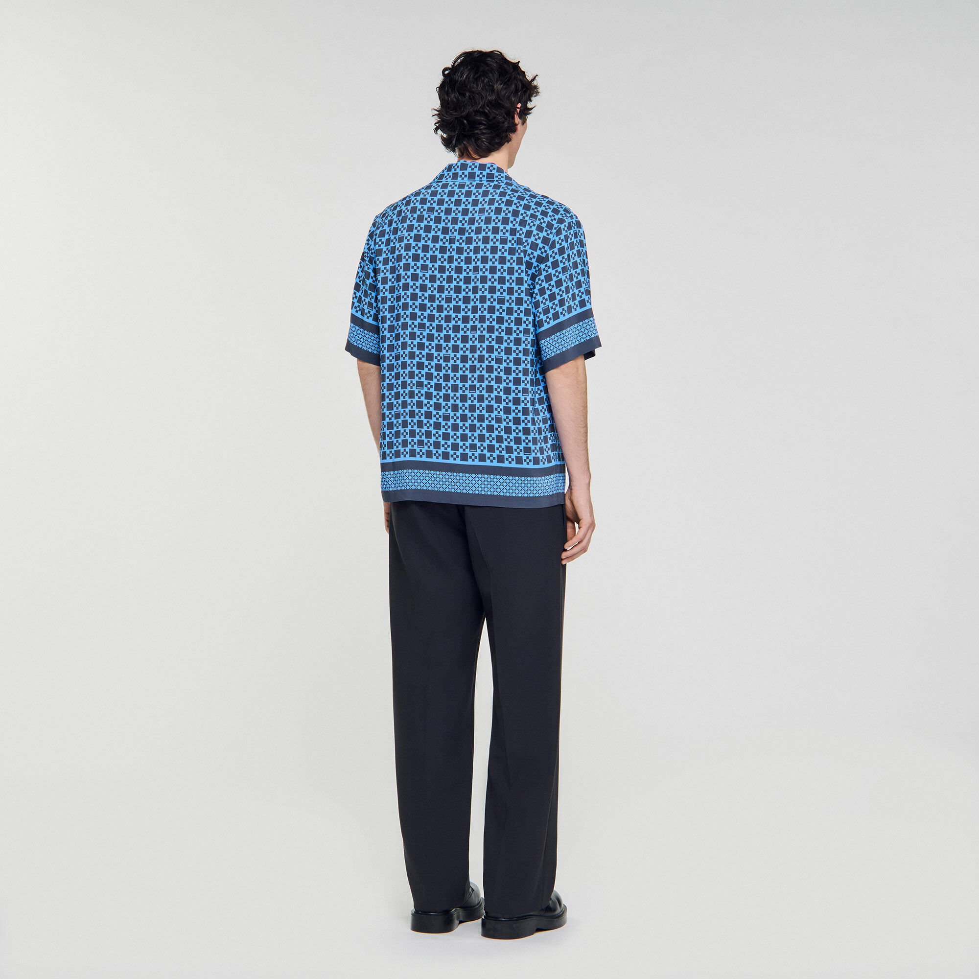 Square Cross motif flowing shirt
