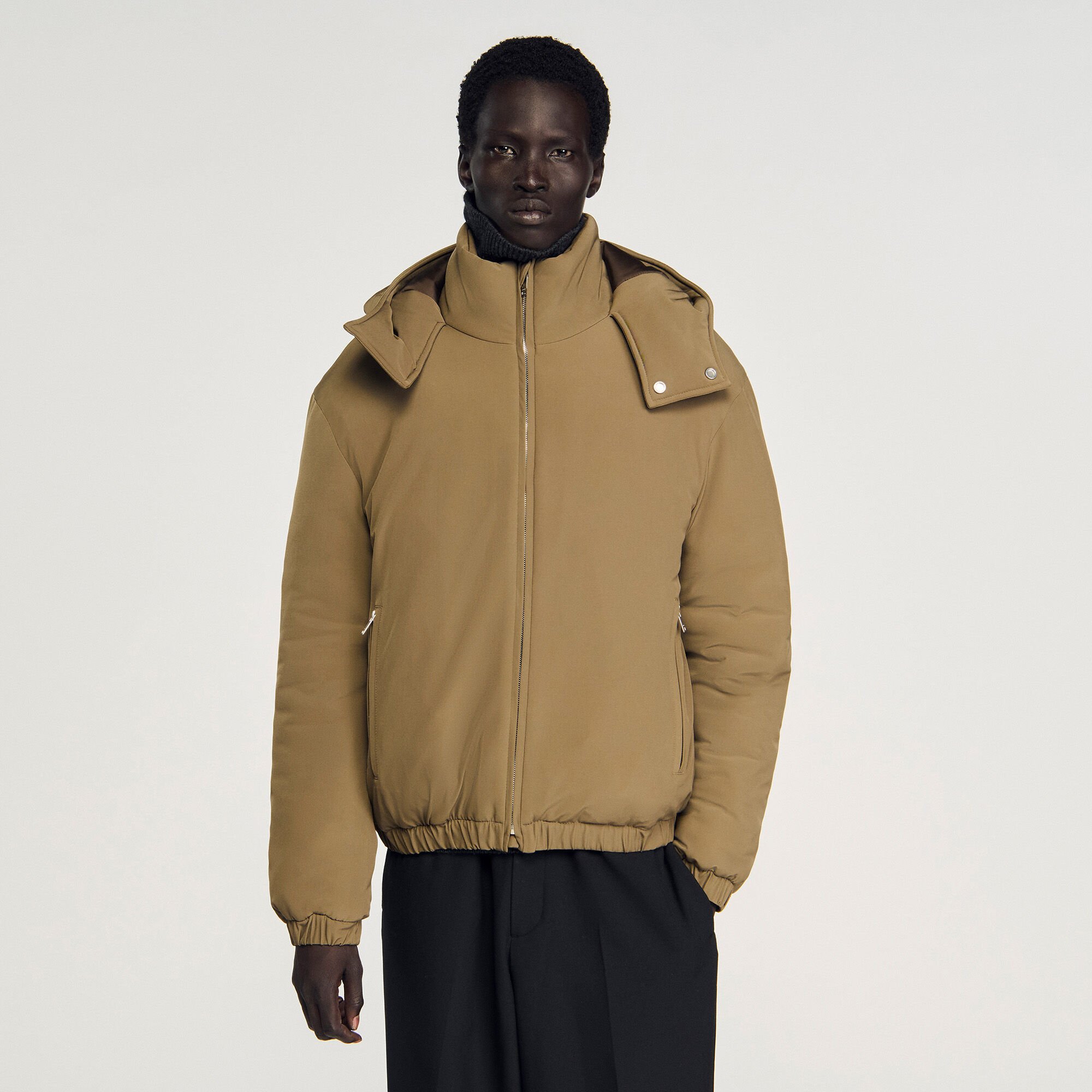 Puffer jacket with removable hood Puffer jacket with removable hood
