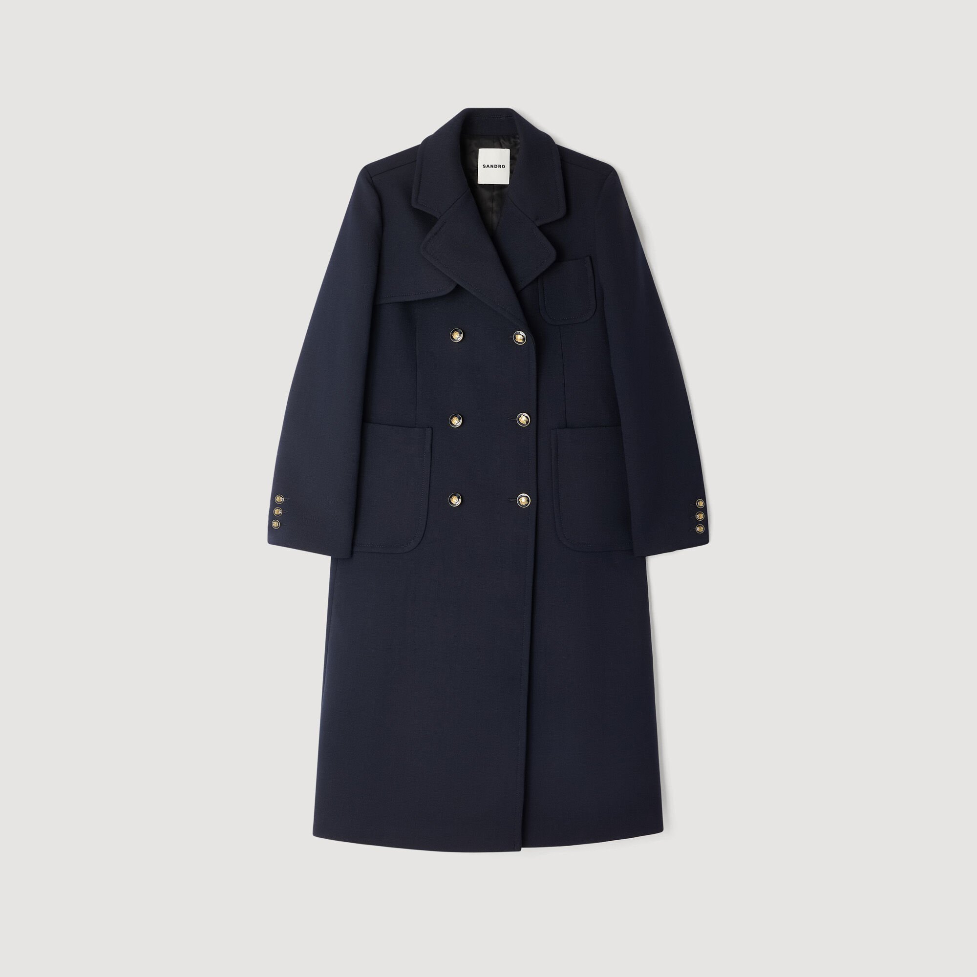 Long double-breasted coat