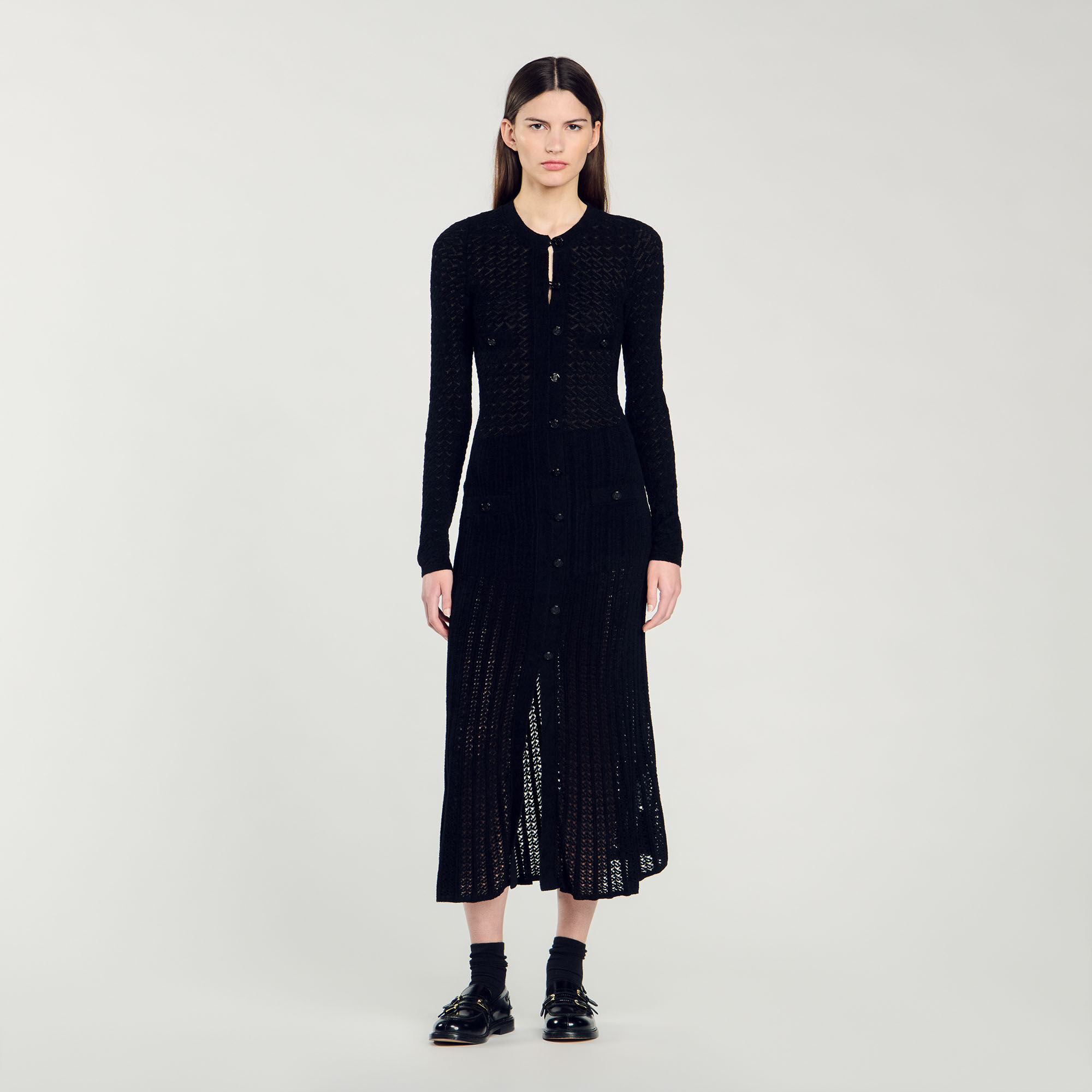 ❤️25新作 新品 ♡ Sandro 白ニットロングワンピース♡ 591