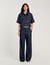 Raw denim wide-leg jeans