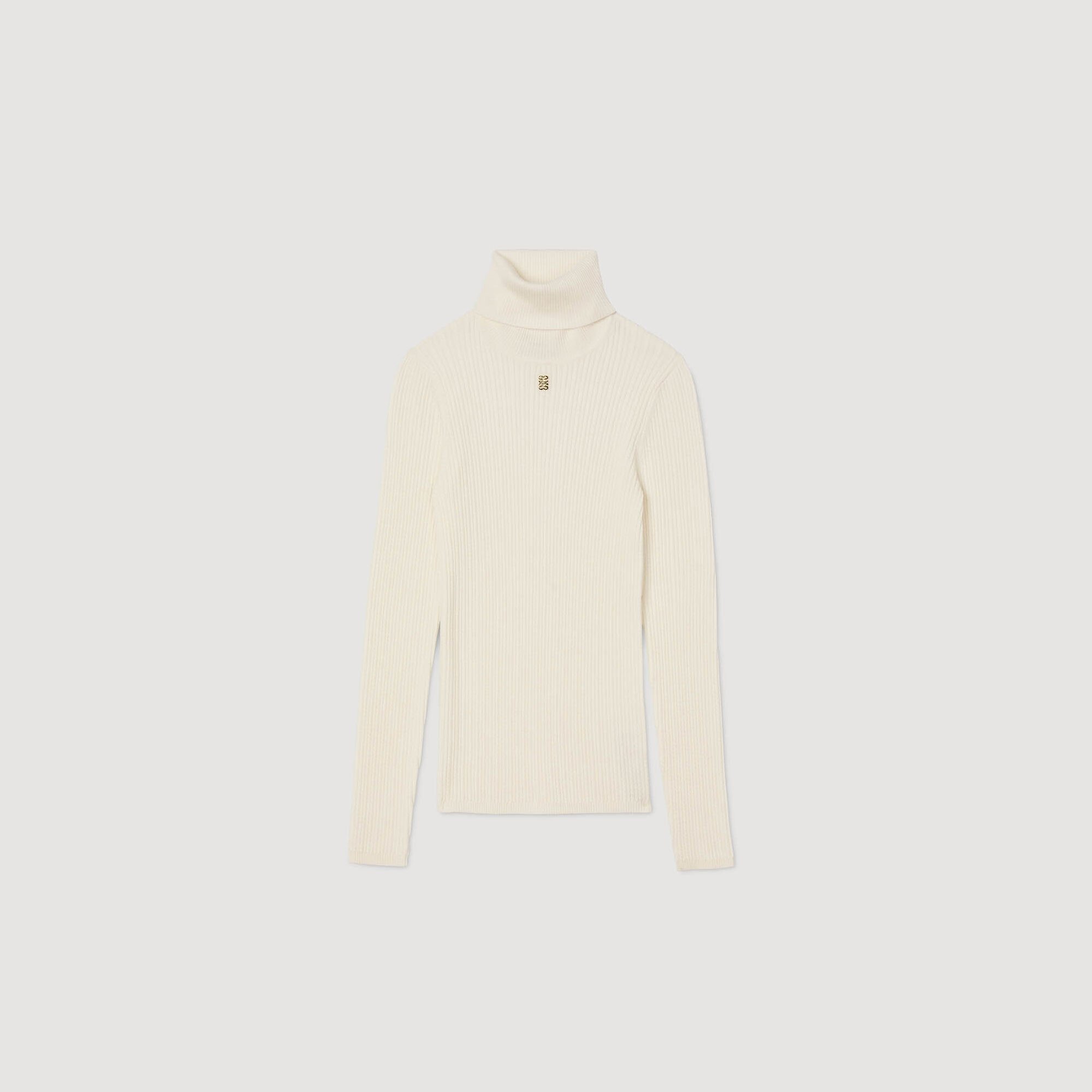 Cable-knit turtleneck sweater
