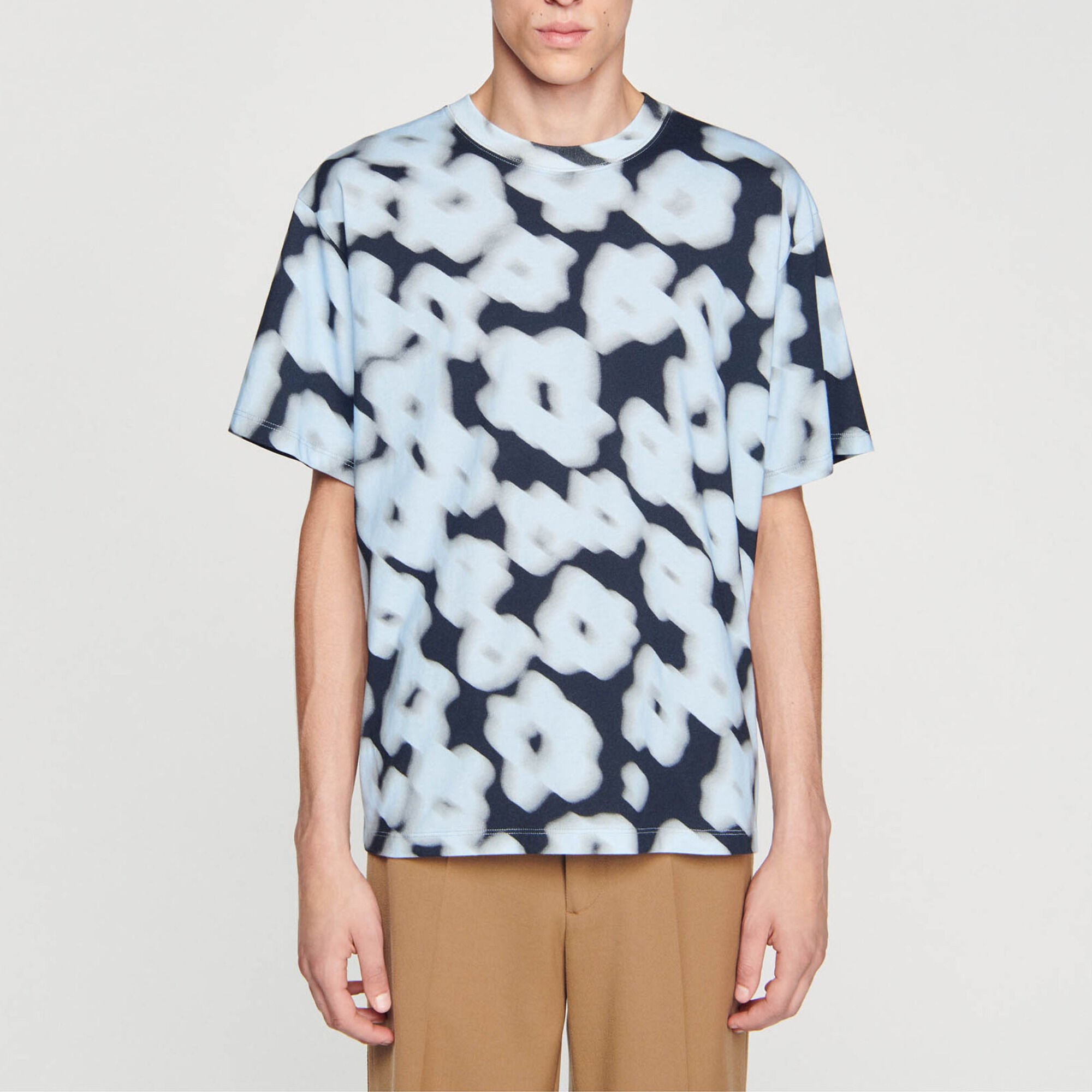 Blurry floral cotton T-shirt