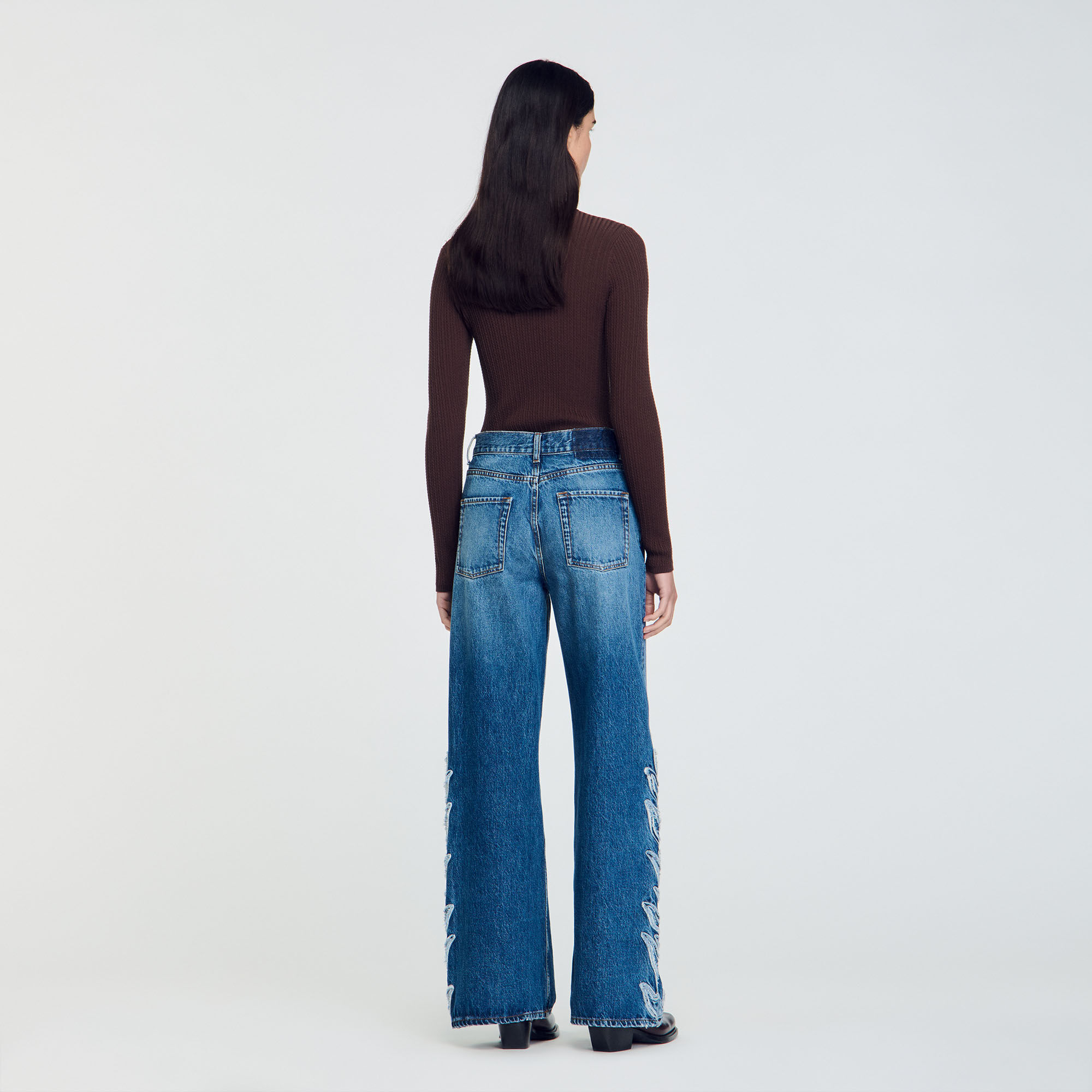 商品画像：Marni Flocked Denim Wide-Leg Jeans | Apparel » Buy online now! 4